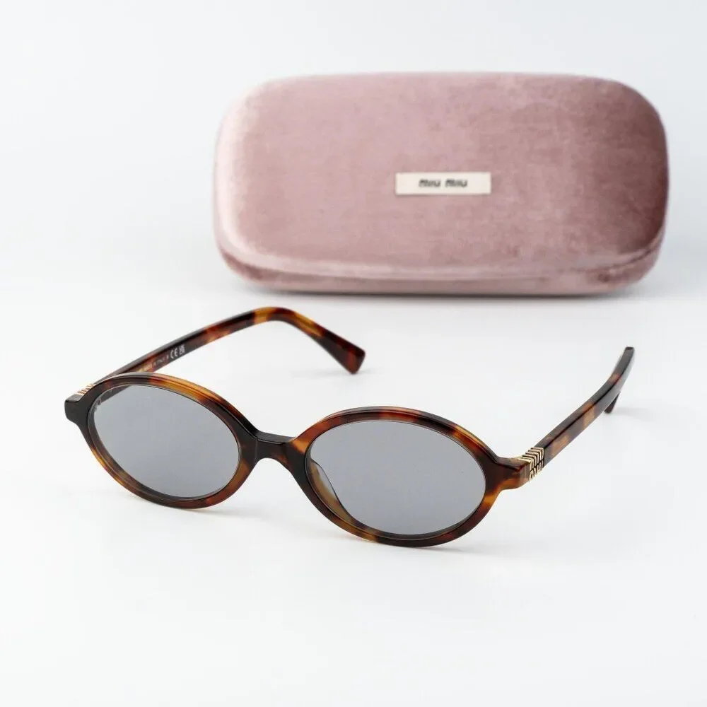 Miu Miu REGARD Women Sunglasses Havana Mahogany Grey MU04ZS 21C40O NEW AUTHENTIC